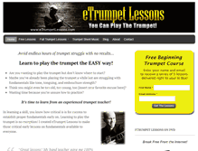 Tablet Screenshot of etrumpetlessons.com